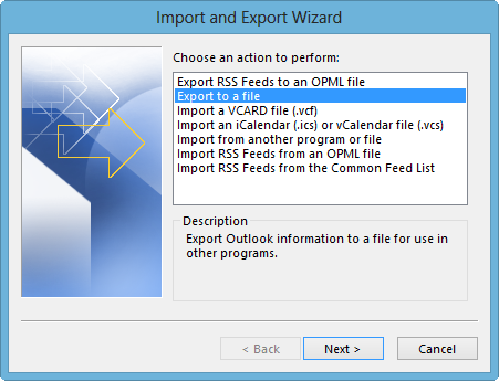 Export to a file