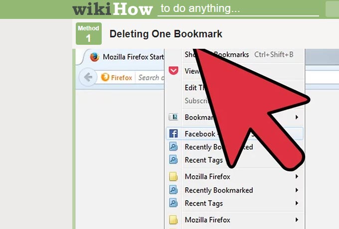 How to delete bookmarks in Firefox