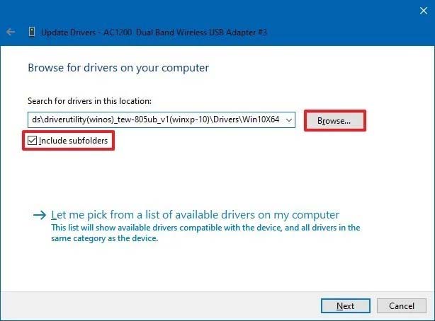 Browse Manually and Update Drivers