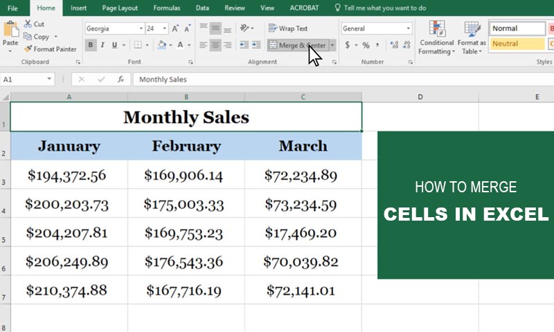 How to Merge Cells in Excel