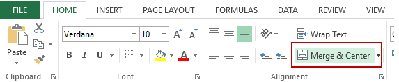 How to Merge Cells in Excel - Merge and Center Icon