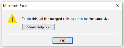 How to Merge Cells in Excel - Sort Error